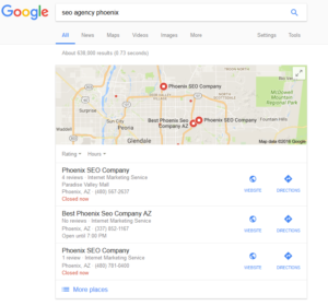 Local SEO Google 3 Pack Results